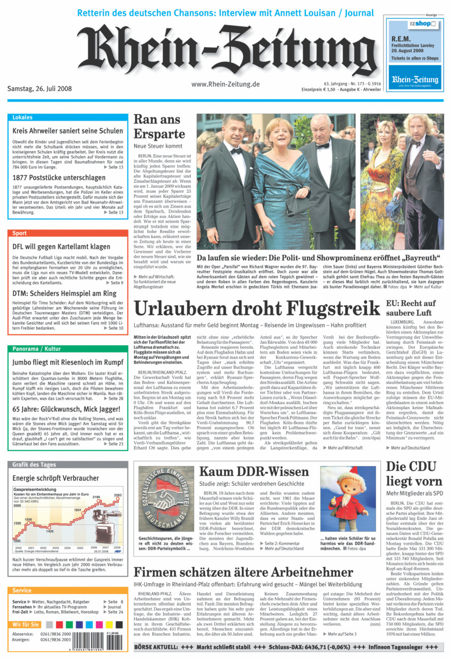 Rhein-Zeitung Kreis Ahrweiler vom Samstag, 26.07.2008