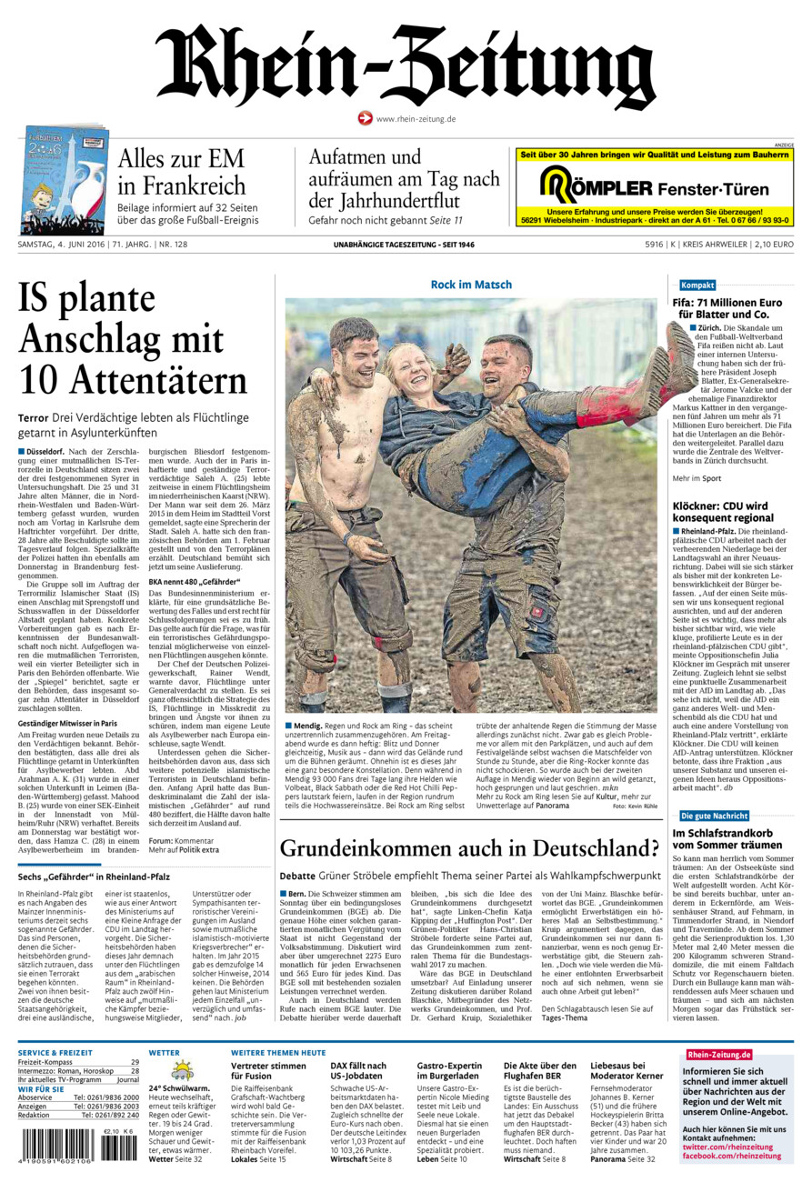 Rhein-Zeitung Kreis Ahrweiler vom Samstag, 04.06.2016