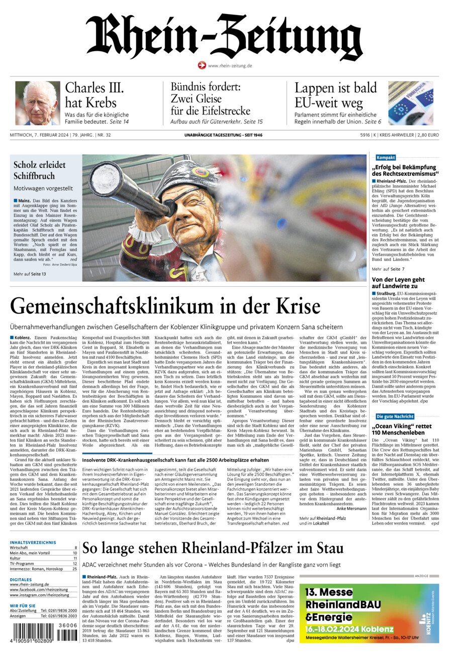 Rhein-Zeitung Kreis Ahrweiler vom Mittwoch, 07.02.2024