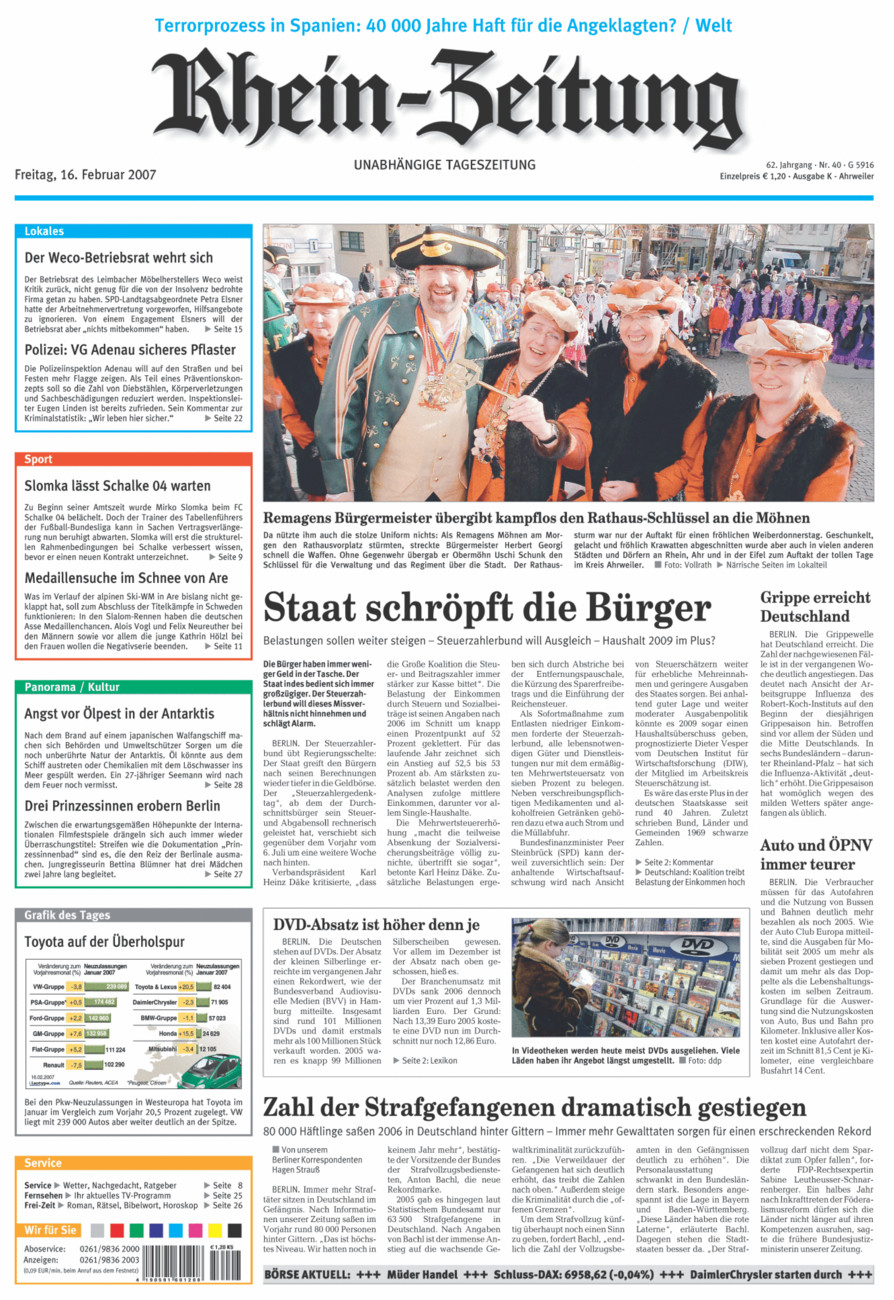 Rhein-Zeitung Kreis Ahrweiler vom Freitag, 16.02.2007