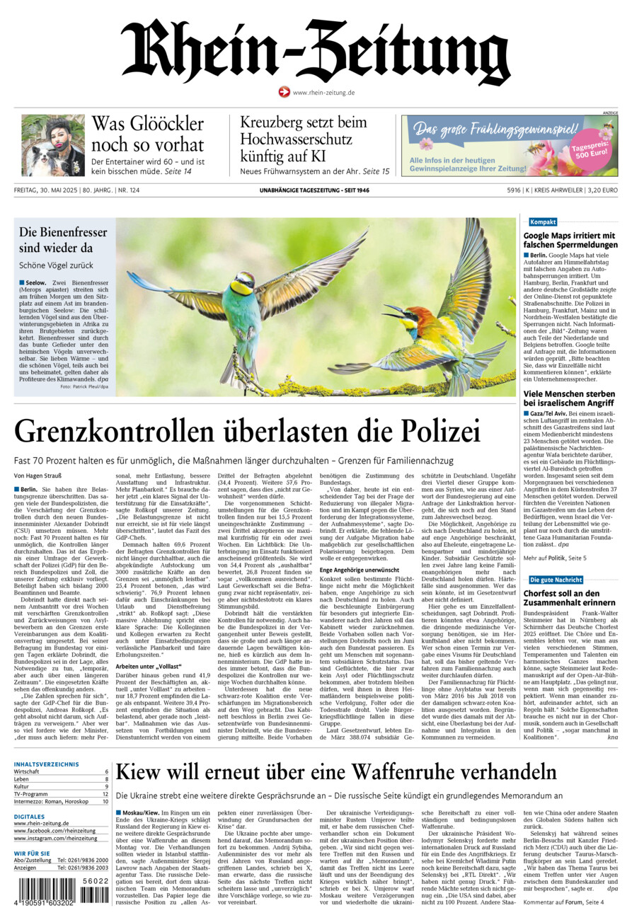 Rhein-Zeitung Kreis Ahrweiler vom Freitag, 30.05.2025