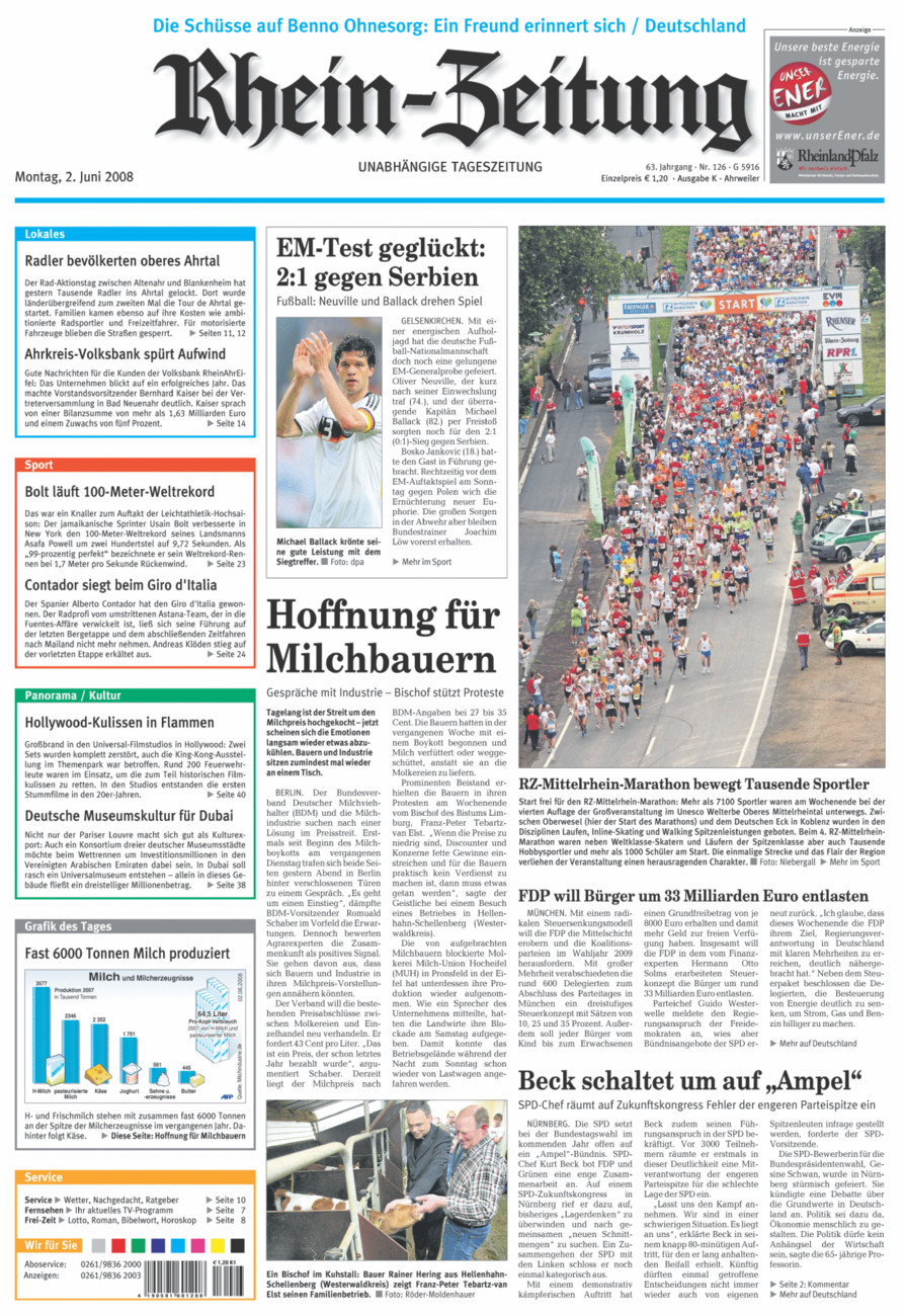 Rhein-Zeitung Kreis Ahrweiler vom Montag, 02.06.2008