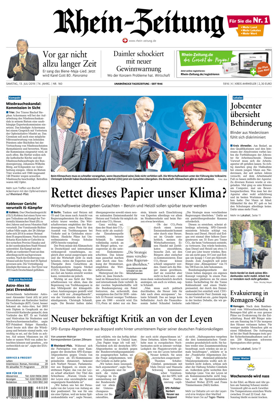 Rhein-Zeitung Kreis Ahrweiler vom Samstag, 13.07.2019