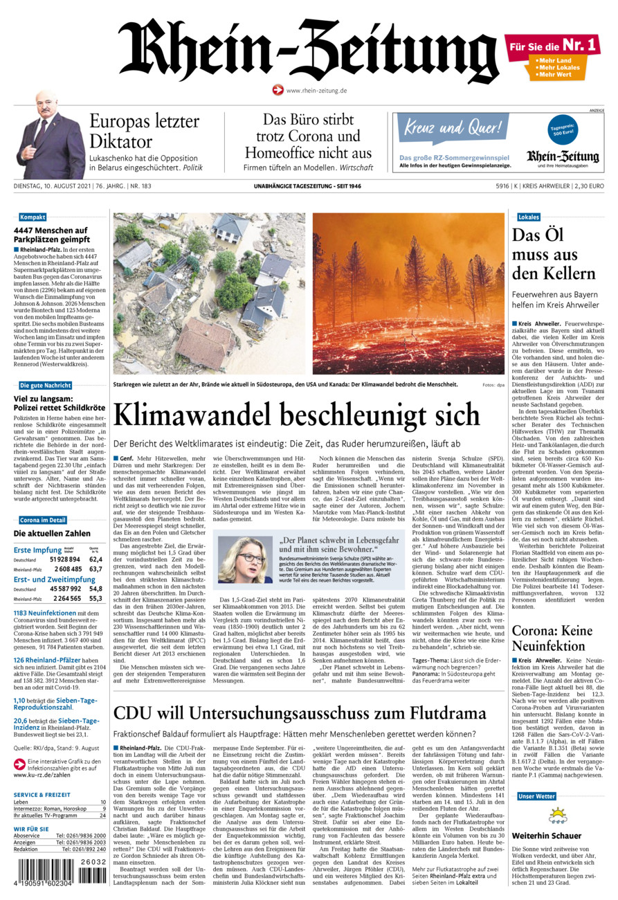 Rhein-Zeitung Kreis Ahrweiler vom Dienstag, 10.08.2021