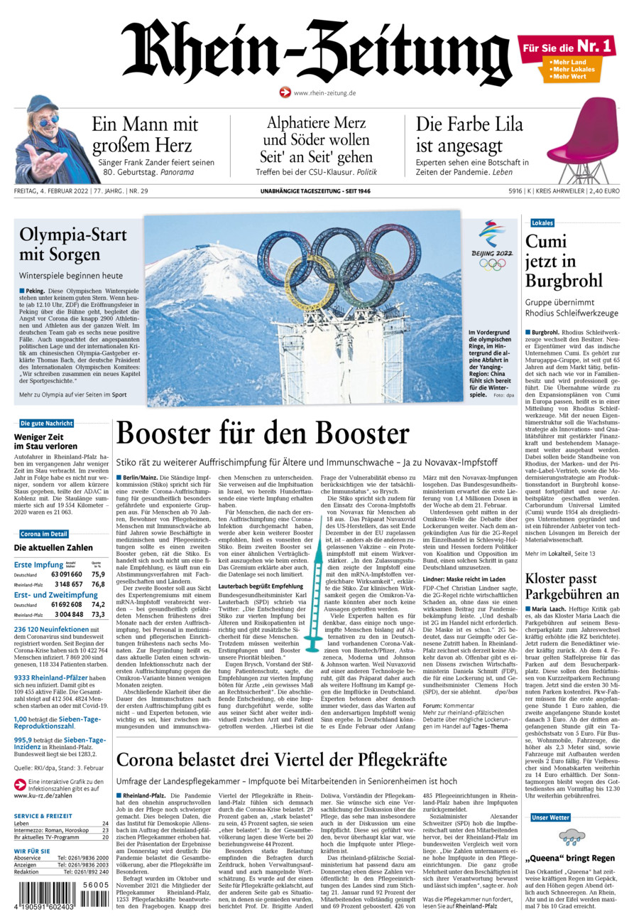 Rhein-Zeitung Kreis Ahrweiler vom Freitag, 04.02.2022