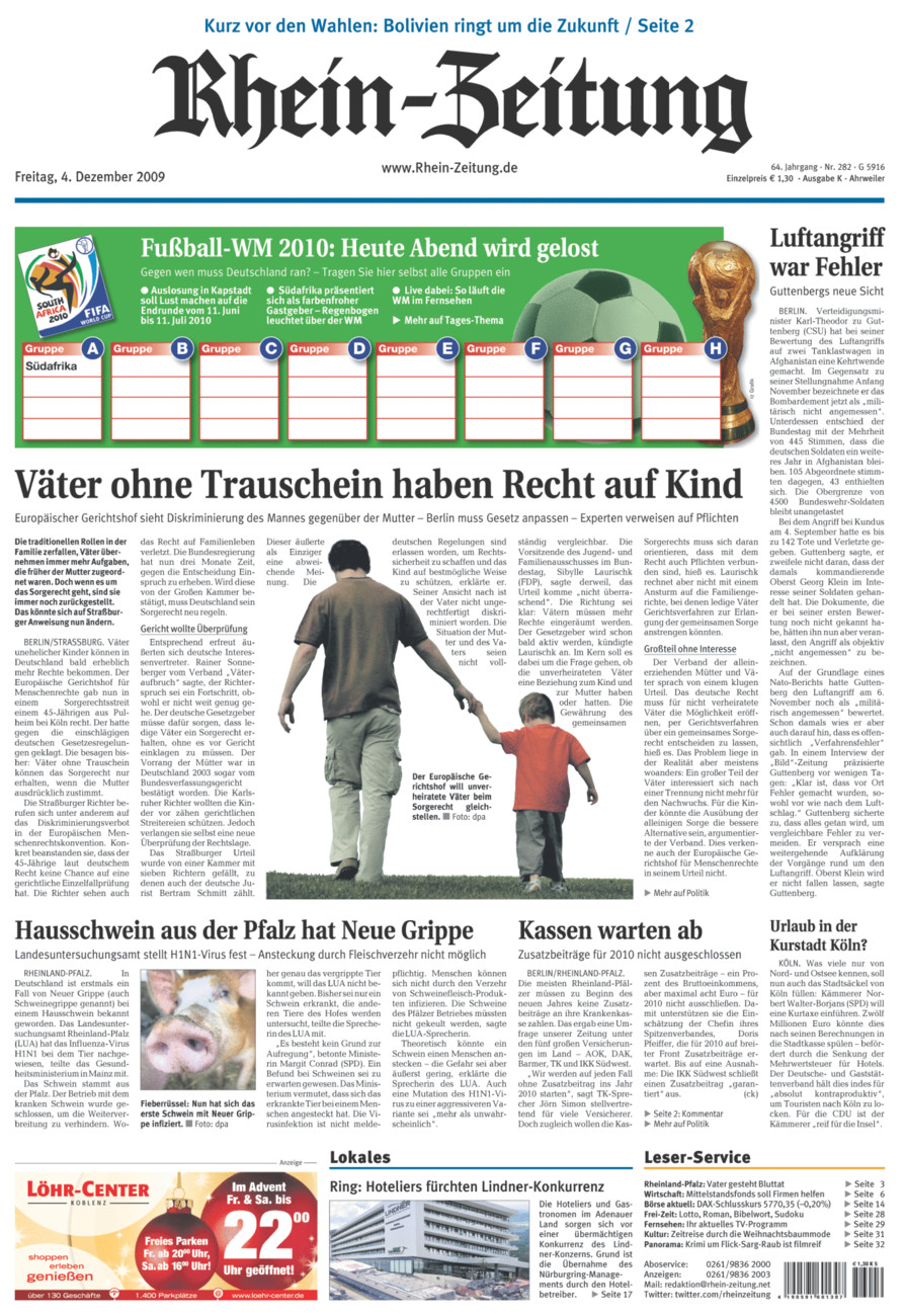 Rhein-Zeitung Kreis Ahrweiler vom Freitag, 04.12.2009