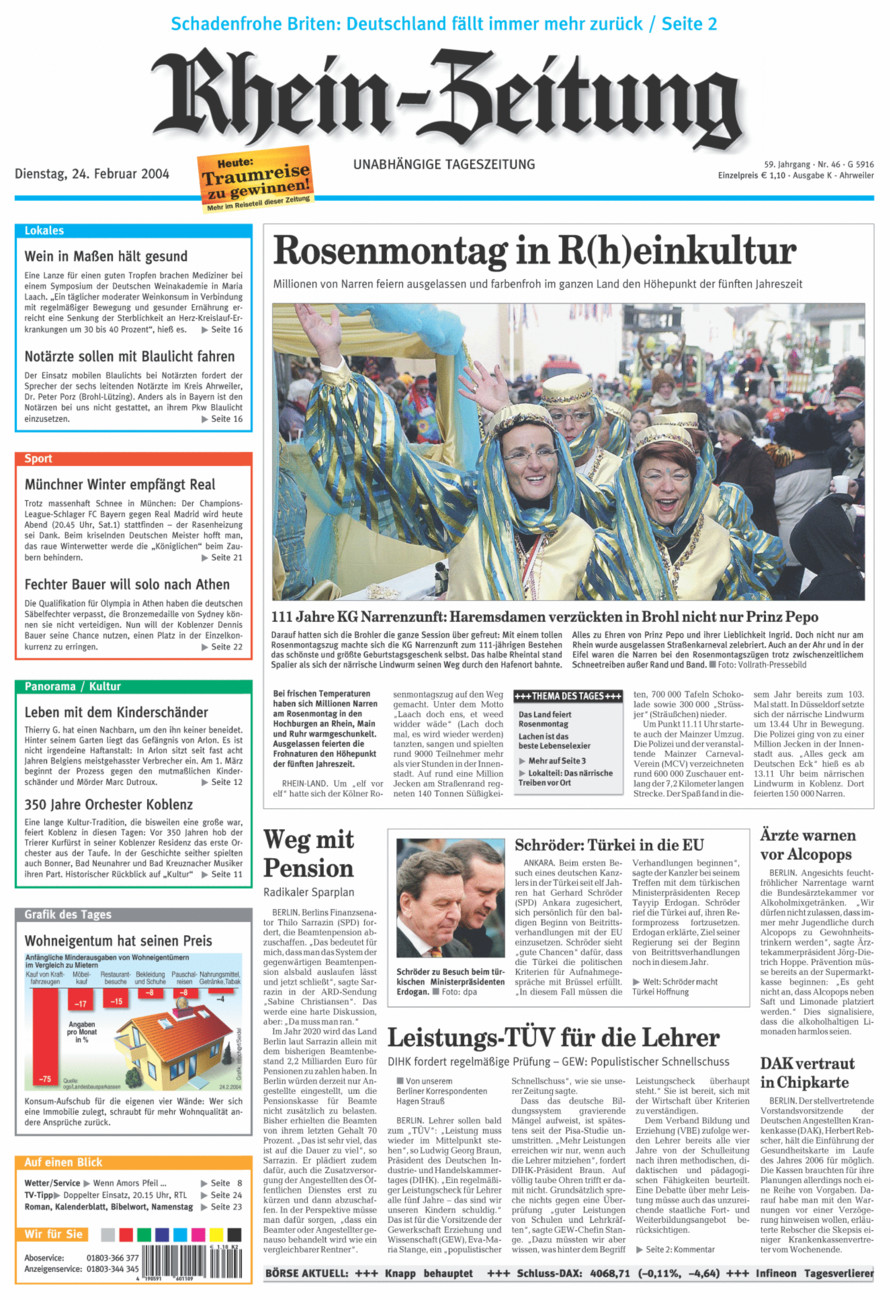 Rhein-Zeitung Kreis Ahrweiler vom Dienstag, 24.02.2004