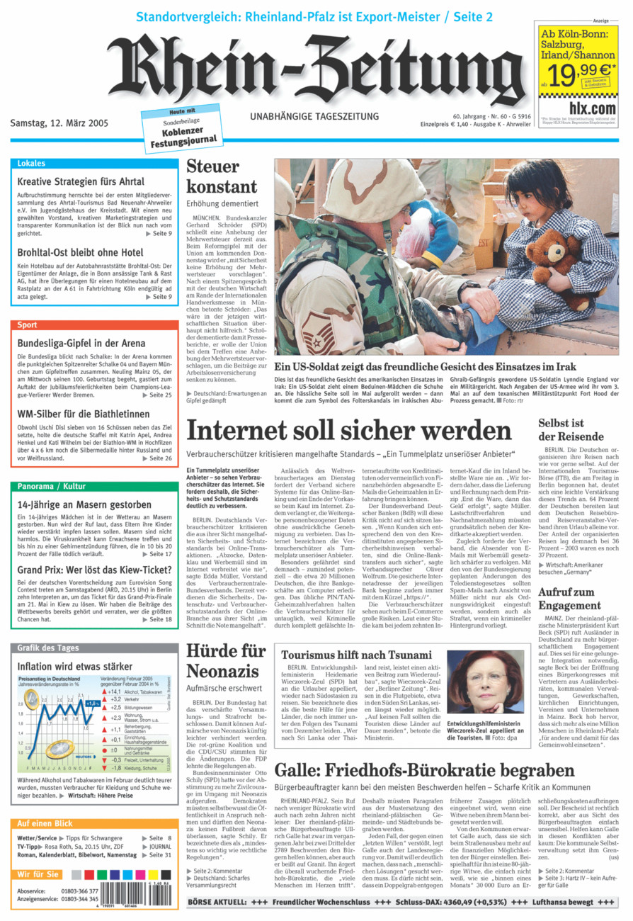 Rhein-Zeitung Kreis Ahrweiler vom Samstag, 12.03.2005
