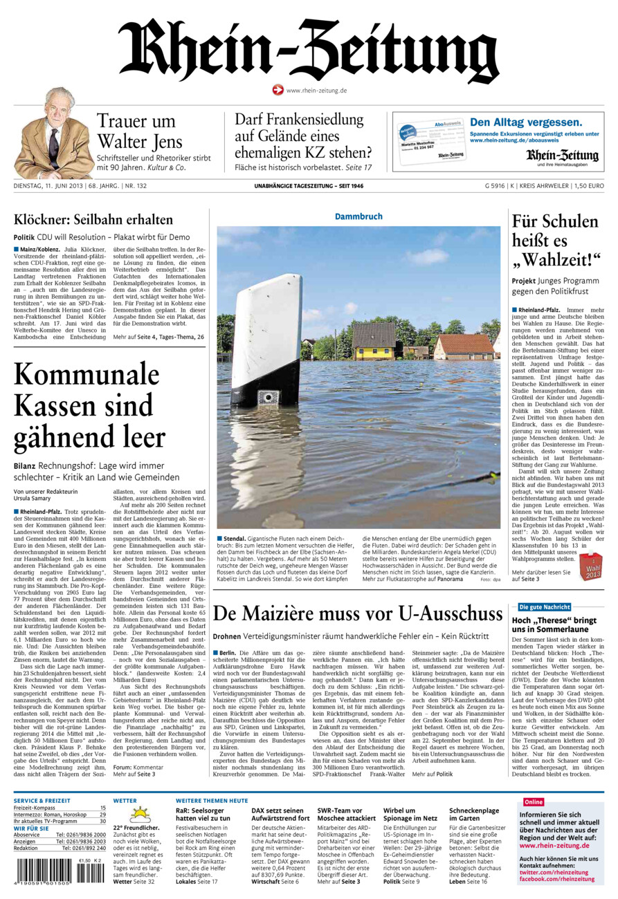 Rhein-Zeitung Kreis Ahrweiler vom Dienstag, 11.06.2013