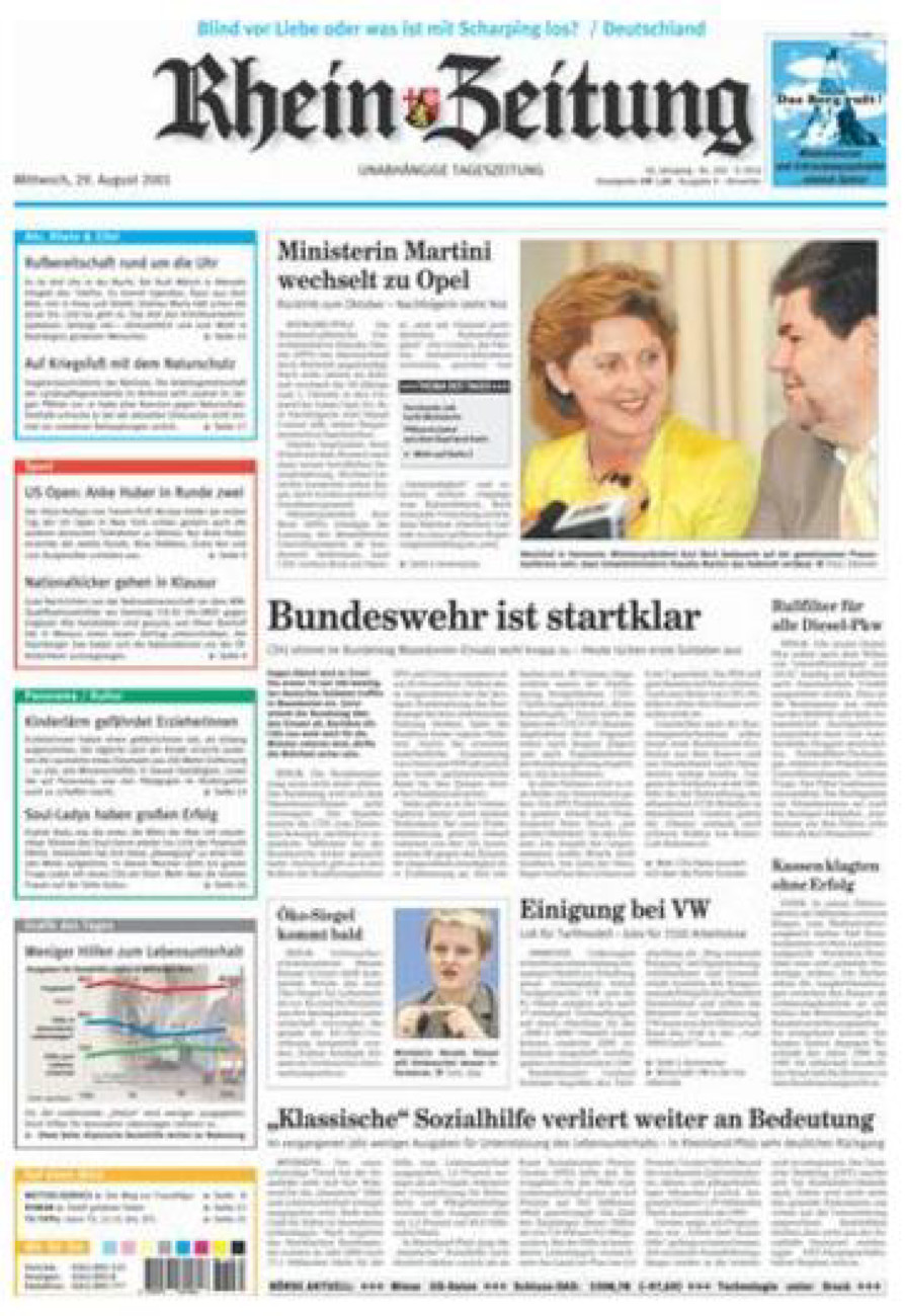Rhein-Zeitung Kreis Ahrweiler vom Mittwoch, 29.08.2001