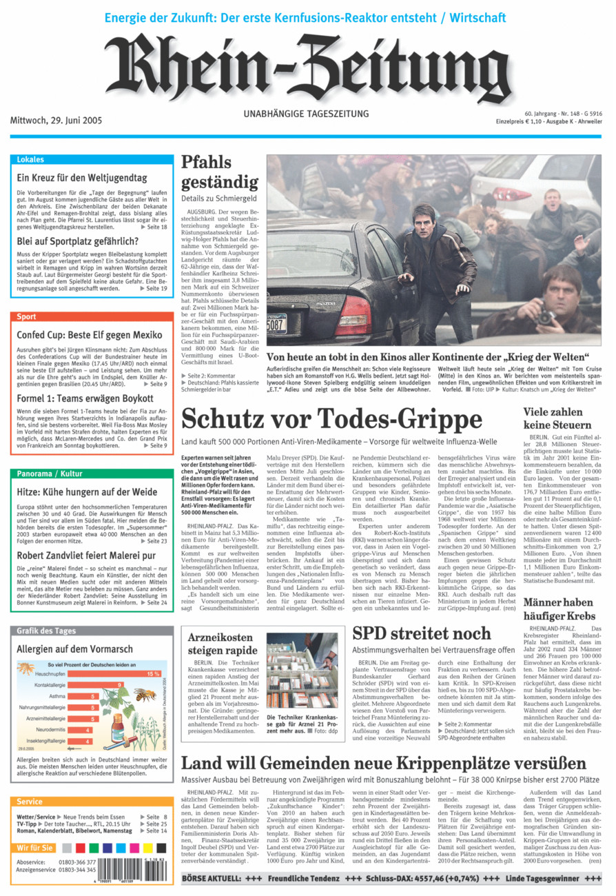 Rhein-Zeitung Kreis Ahrweiler vom Mittwoch, 29.06.2005