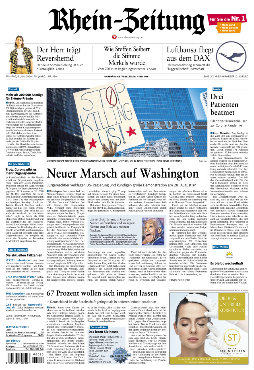 Rhein-Zeitung Kreis Ahrweiler vom Samstag, 06.06.2020