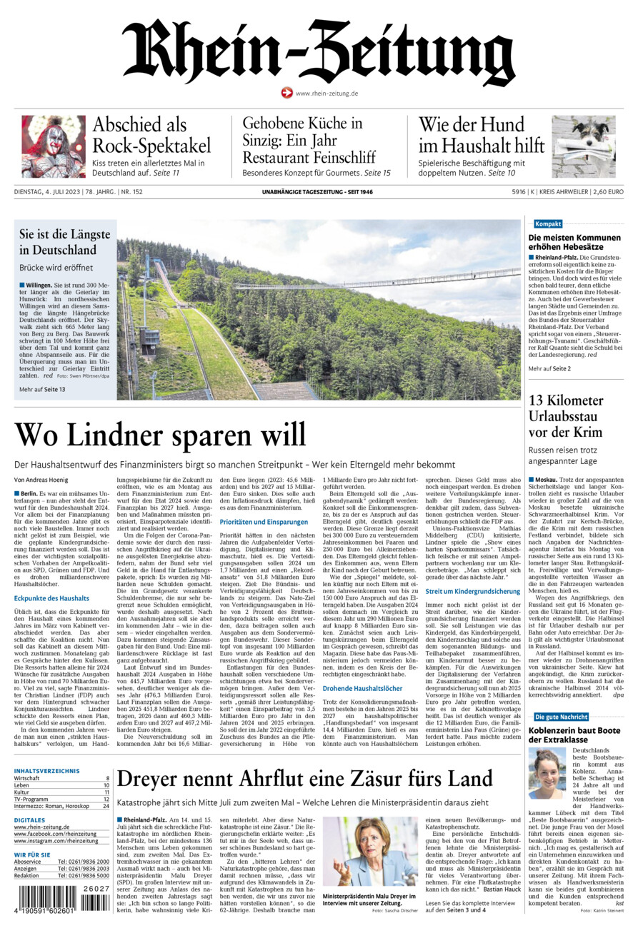 Rhein-Zeitung Kreis Ahrweiler vom Dienstag, 04.07.2023