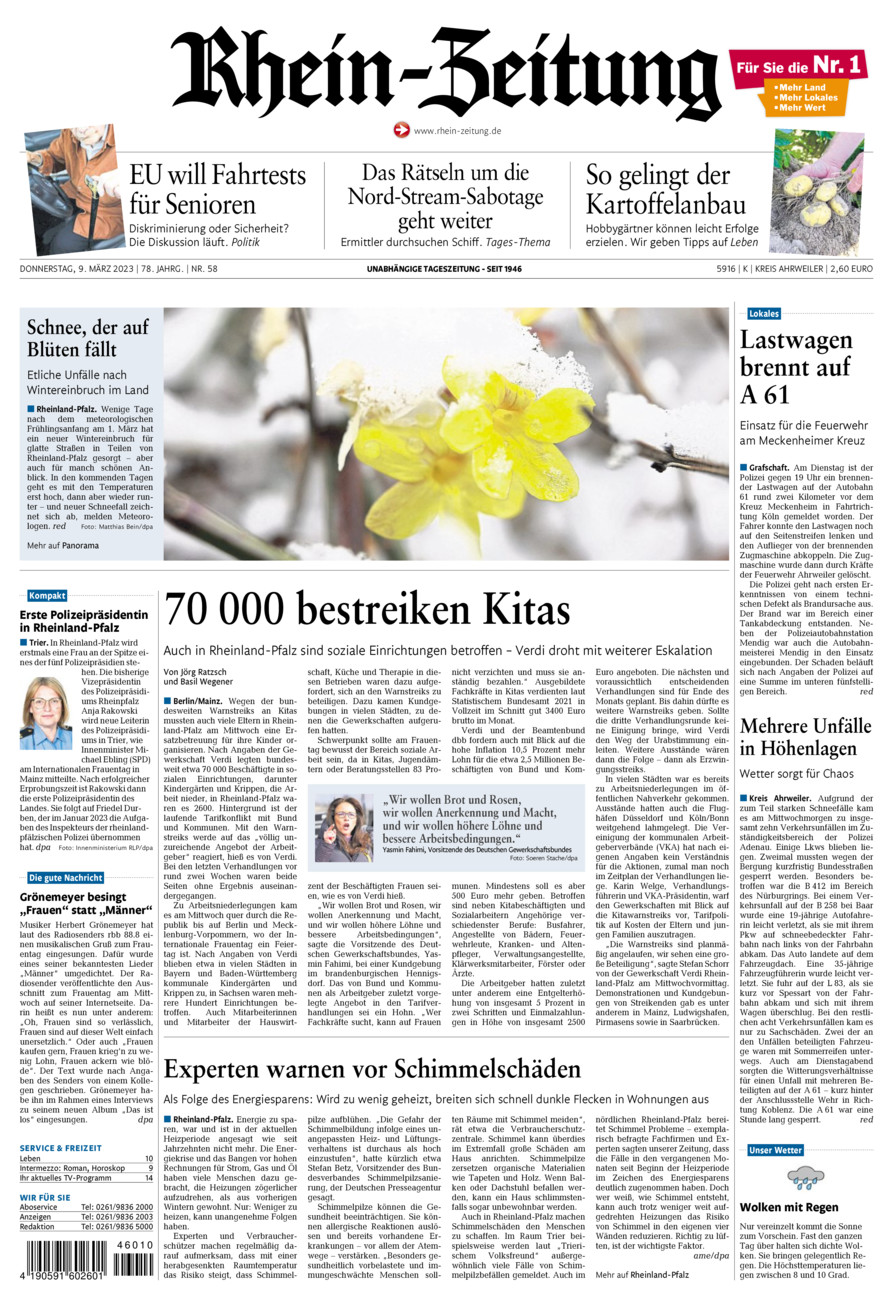 Rhein-Zeitung Kreis Ahrweiler vom Donnerstag, 09.03.2023