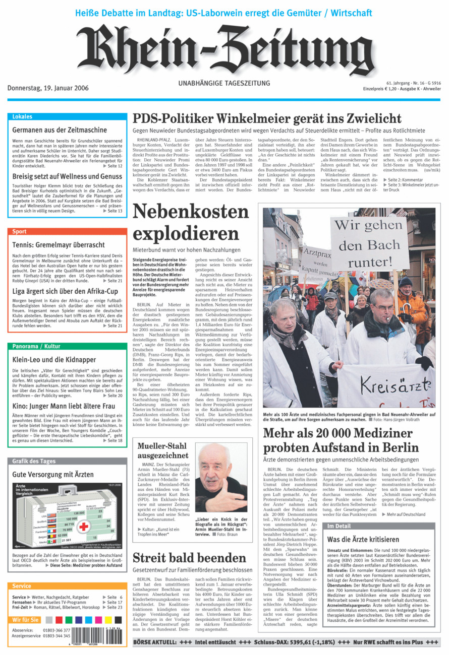 Rhein-Zeitung Kreis Ahrweiler vom Donnerstag, 19.01.2006