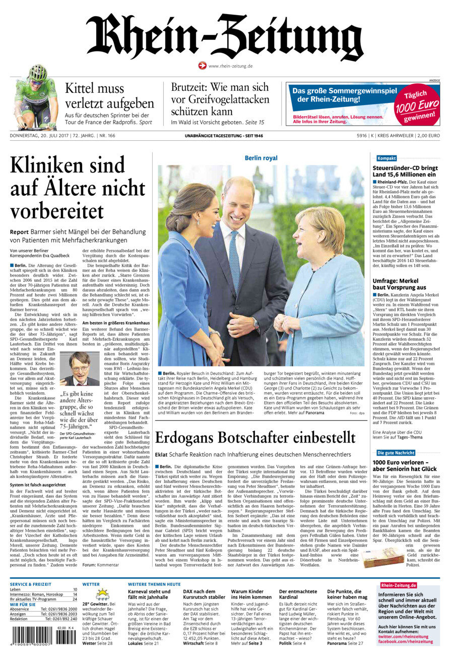 Rhein-Zeitung Kreis Ahrweiler vom Donnerstag, 20.07.2017