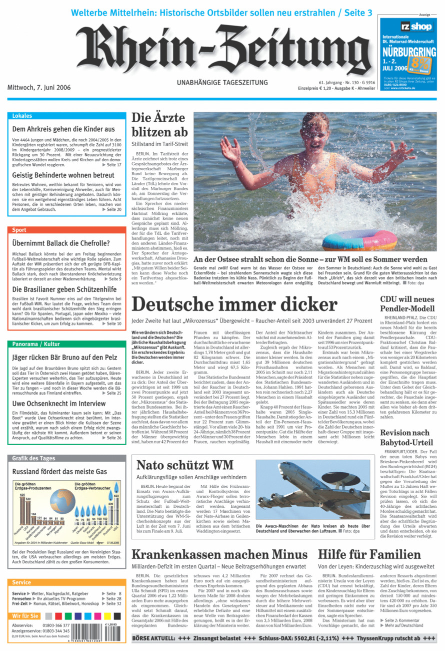 Rhein-Zeitung Kreis Ahrweiler vom Mittwoch, 07.06.2006