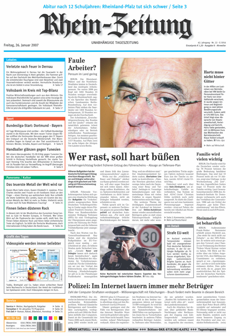 Rhein-Zeitung Kreis Ahrweiler vom Freitag, 26.01.2007
