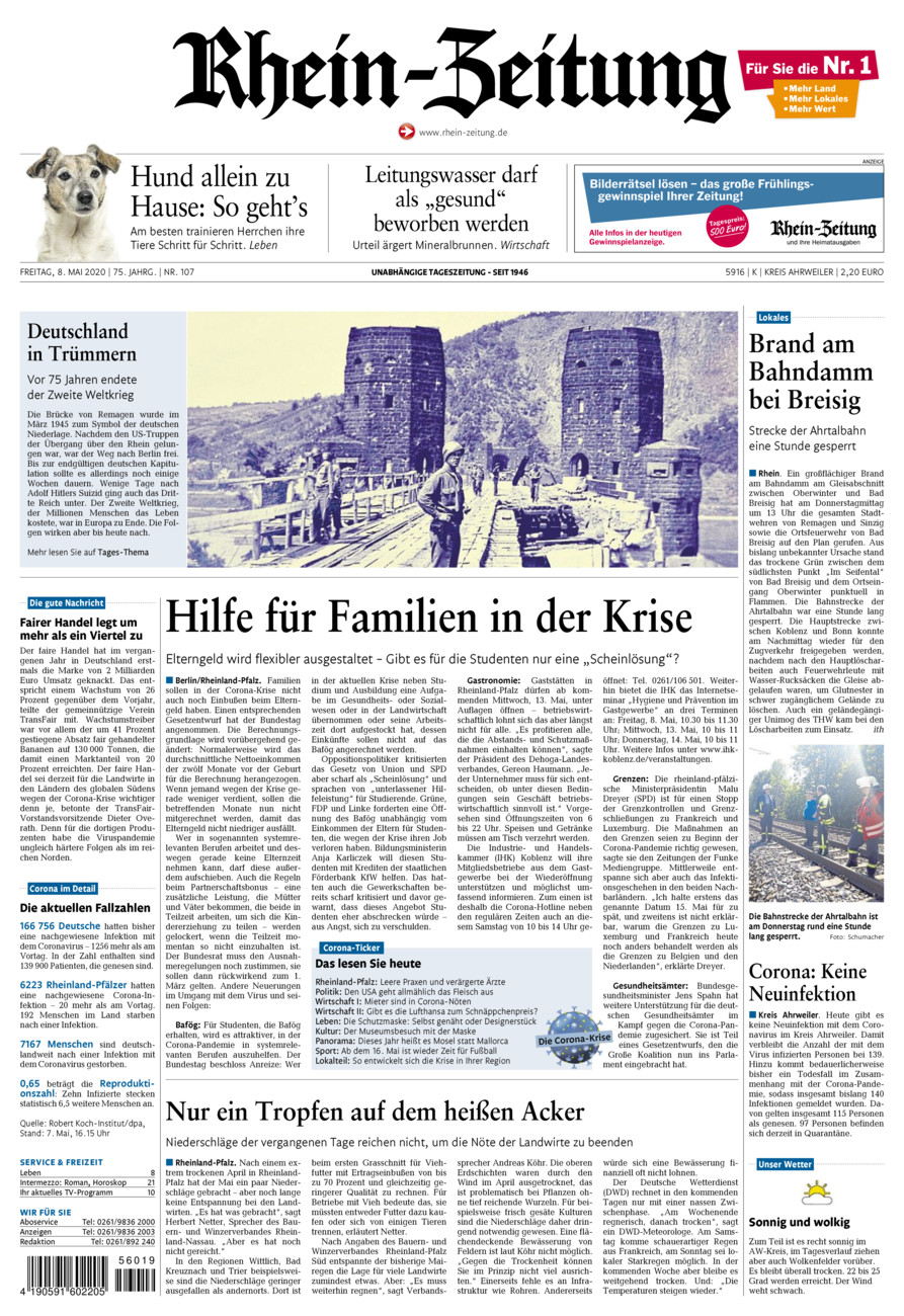 Rhein-Zeitung Kreis Ahrweiler vom Freitag, 08.05.2020