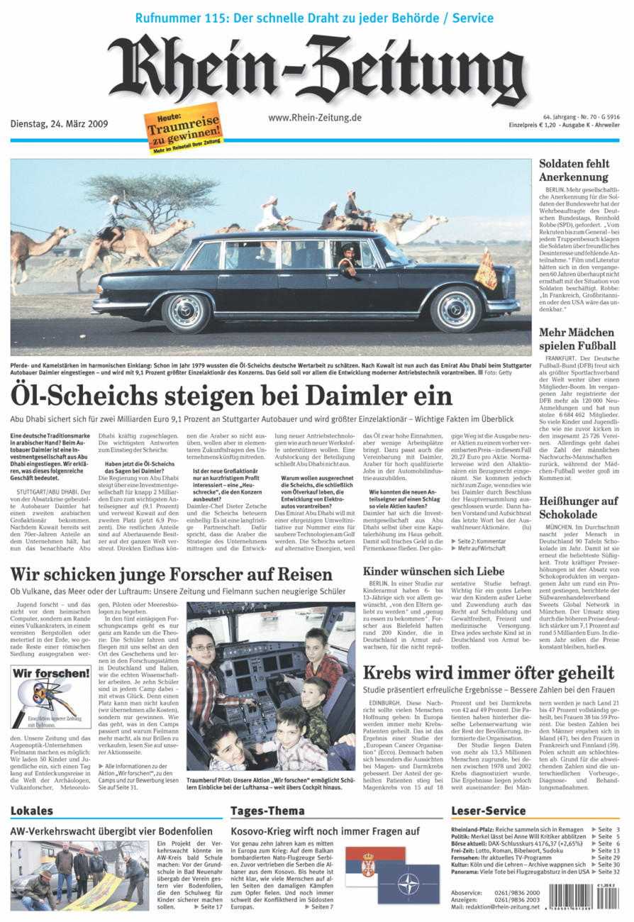 Rhein-Zeitung Kreis Ahrweiler vom Dienstag, 24.03.2009