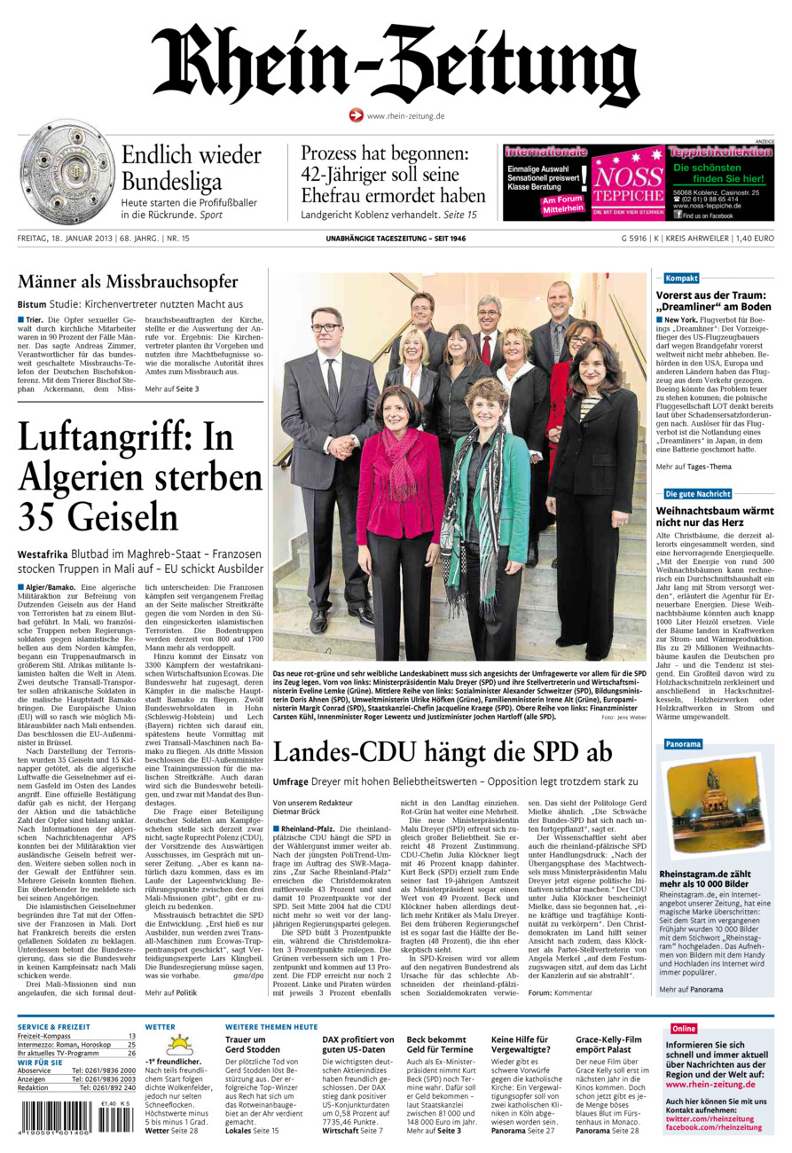 Rhein-Zeitung Kreis Ahrweiler vom Freitag, 18.01.2013