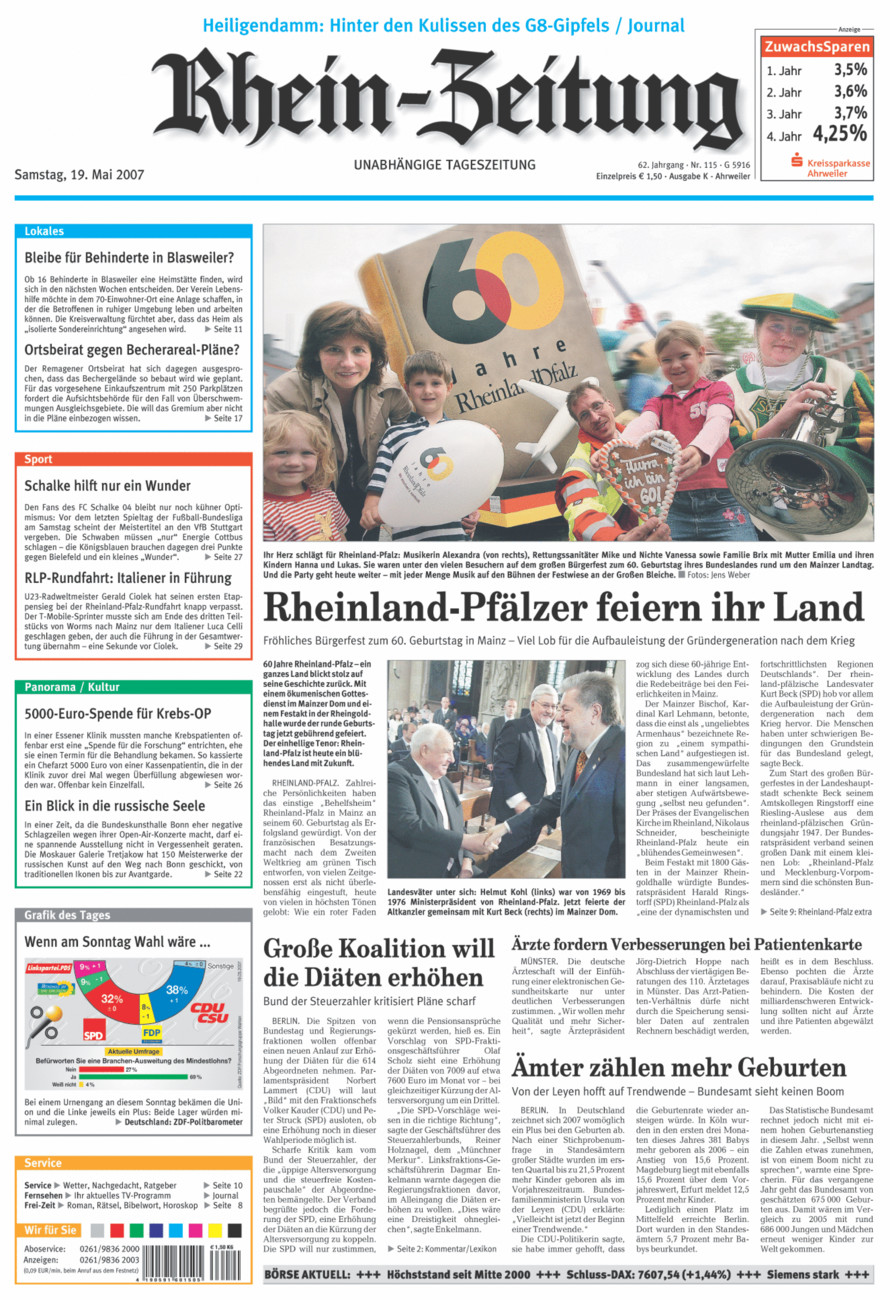 Rhein-Zeitung Kreis Ahrweiler vom Samstag, 19.05.2007