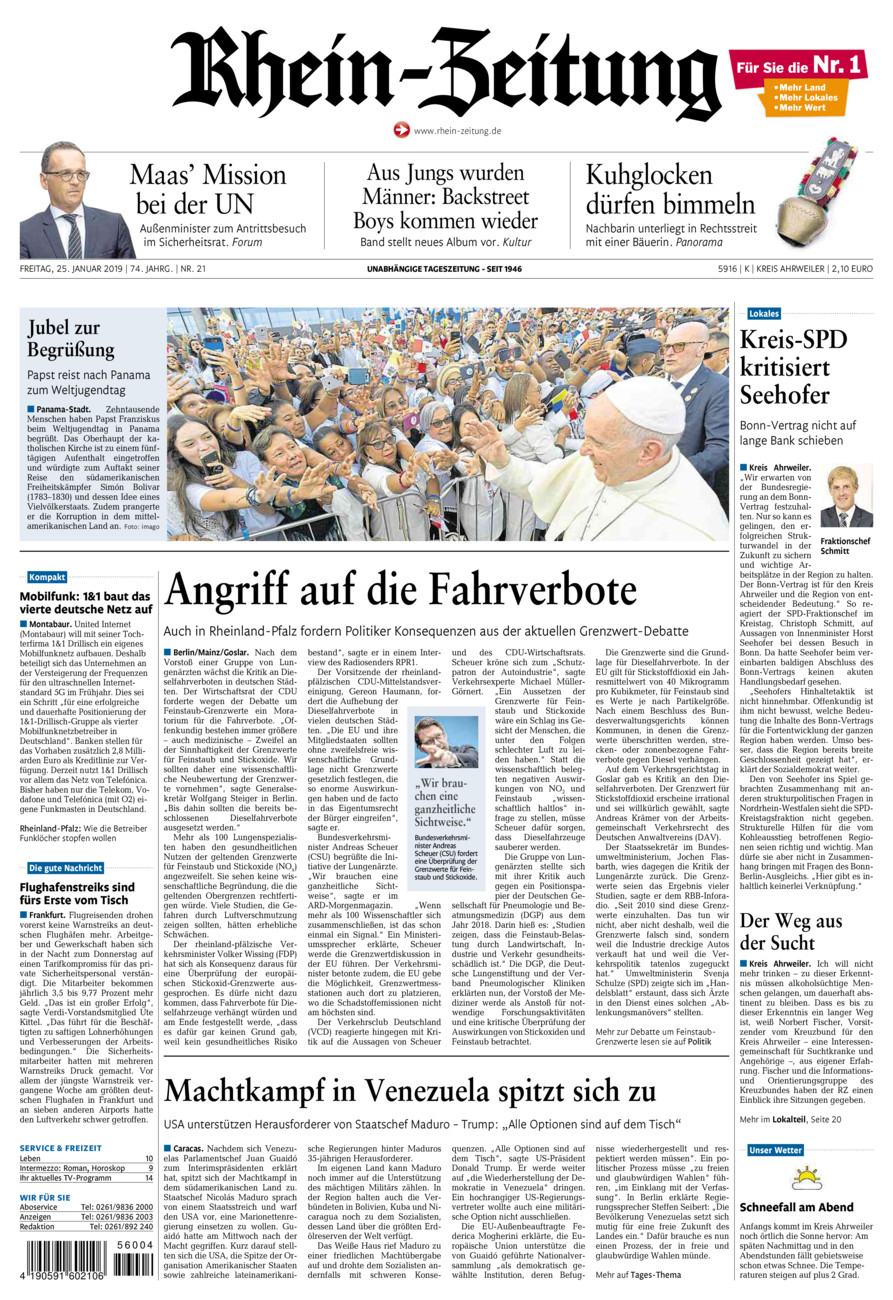 Rhein-Zeitung Kreis Ahrweiler vom Freitag, 25.01.2019