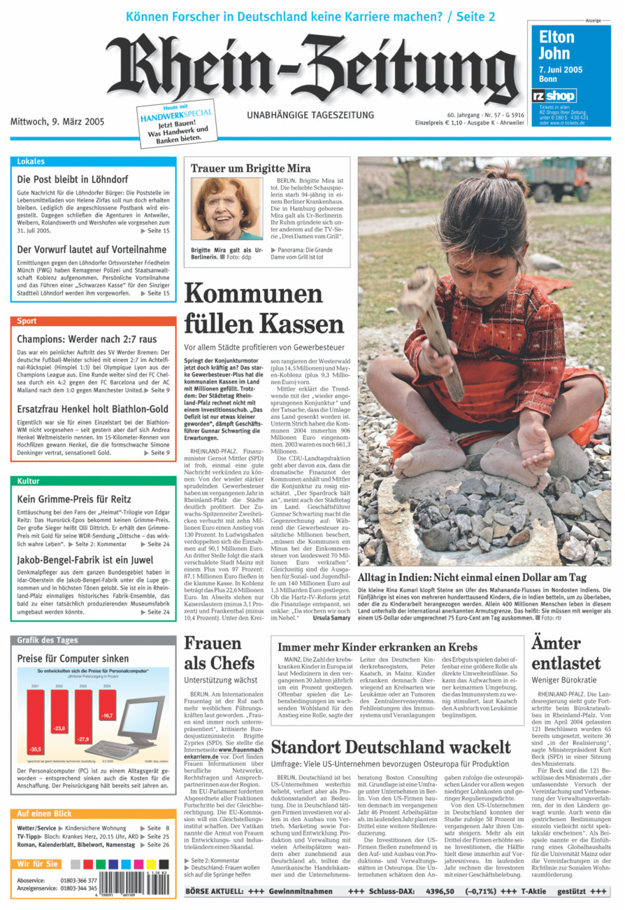 Rhein-Zeitung Kreis Ahrweiler vom Mittwoch, 09.03.2005