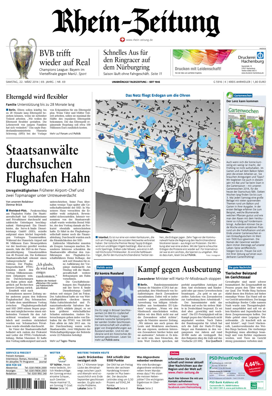 Rhein-Zeitung Kreis Ahrweiler vom Samstag, 22.03.2014