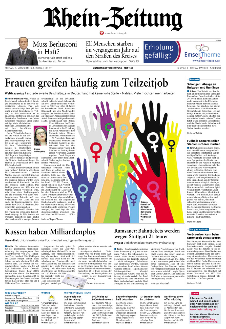 Rhein-Zeitung Kreis Ahrweiler vom Freitag, 08.03.2013