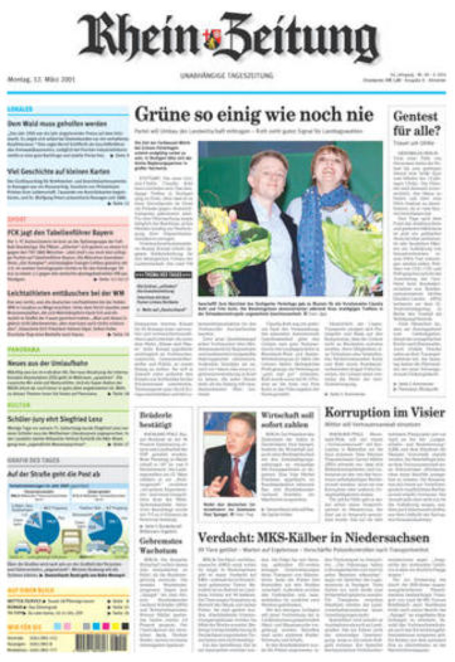 Rhein-Zeitung Kreis Ahrweiler vom Montag, 12.03.2001
