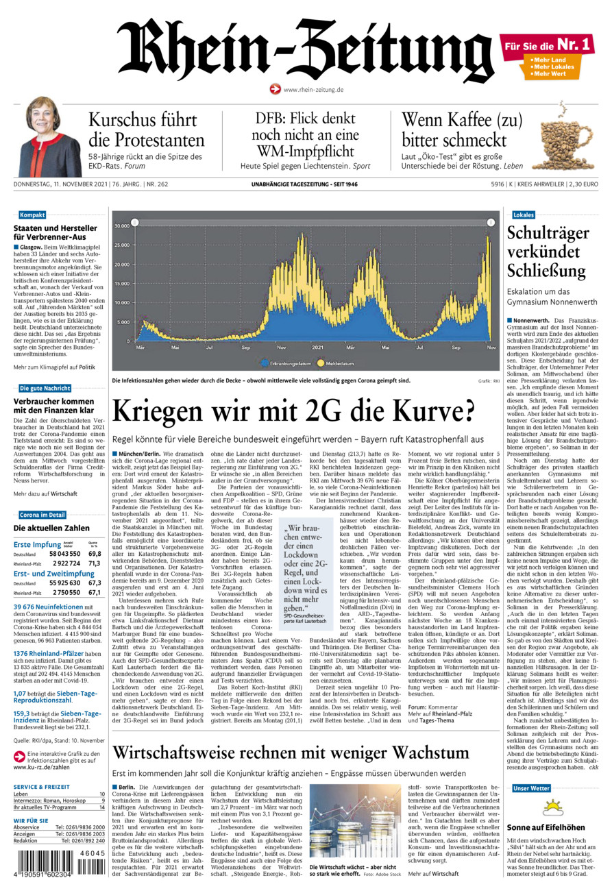 Rhein-Zeitung Kreis Ahrweiler vom Donnerstag, 11.11.2021