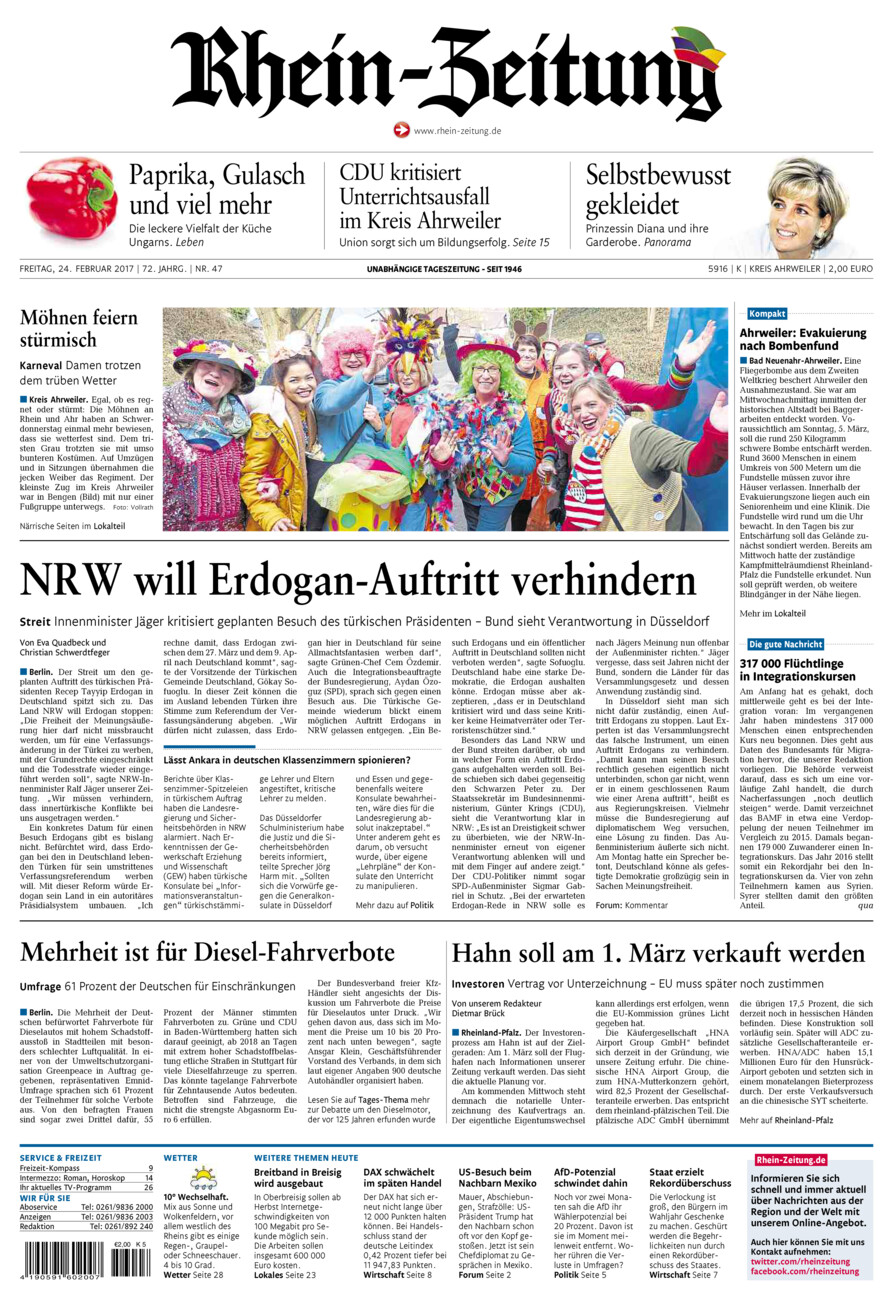 Rhein-Zeitung Kreis Ahrweiler vom Freitag, 24.02.2017