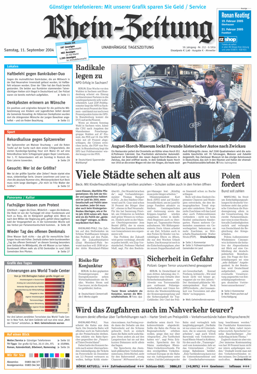 Rhein-Zeitung Kreis Ahrweiler vom Samstag, 11.09.2004