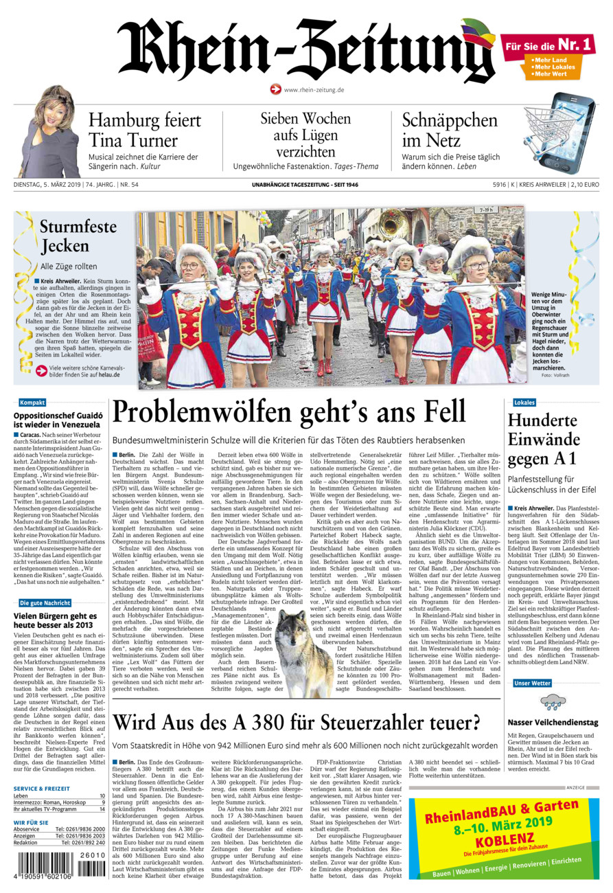 Rhein-Zeitung Kreis Ahrweiler vom Dienstag, 05.03.2019