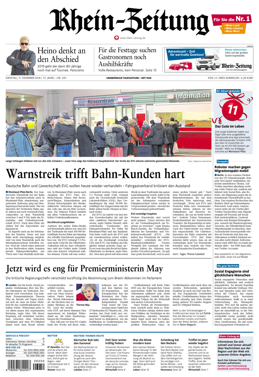 Rhein-Zeitung Kreis Ahrweiler vom Dienstag, 11.12.2018