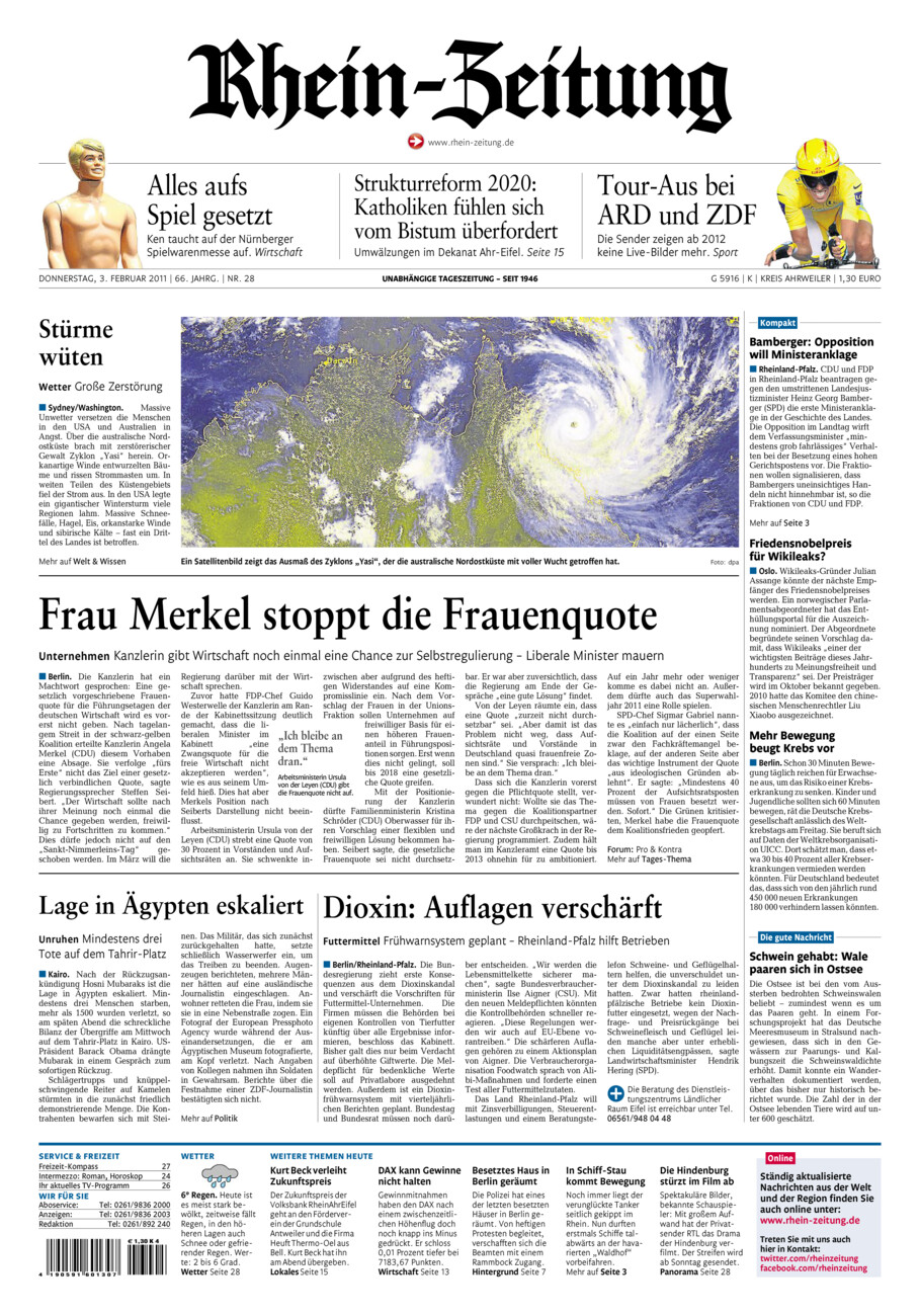 Rhein-Zeitung Kreis Ahrweiler vom Donnerstag, 03.02.2011
