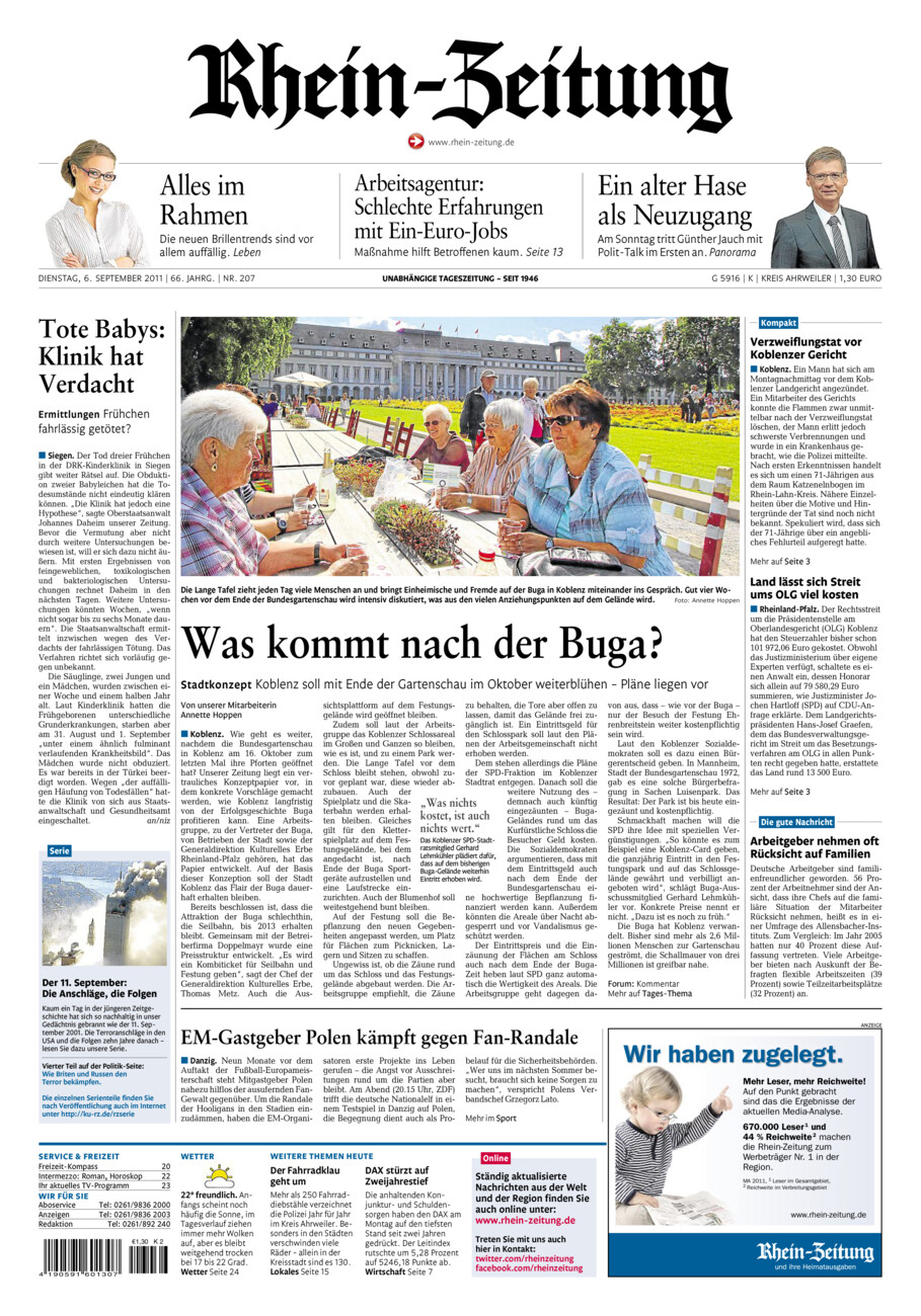 Rhein-Zeitung Kreis Ahrweiler vom Dienstag, 06.09.2011