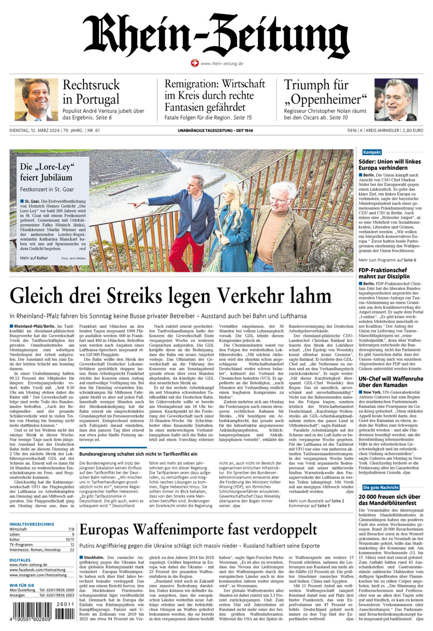 Rhein-Zeitung Kreis Ahrweiler vom Dienstag, 12.03.2024