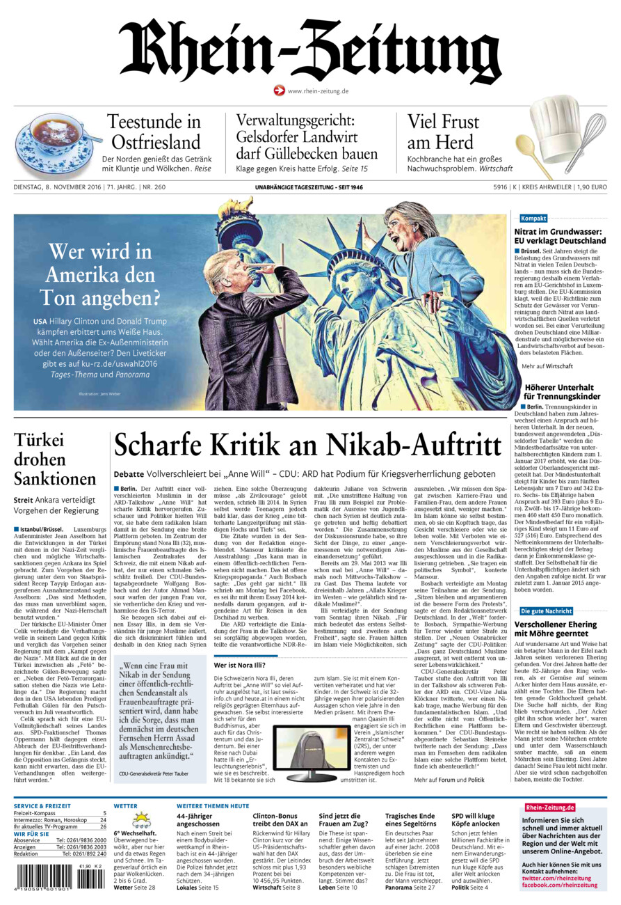 Rhein-Zeitung Kreis Ahrweiler vom Dienstag, 08.11.2016