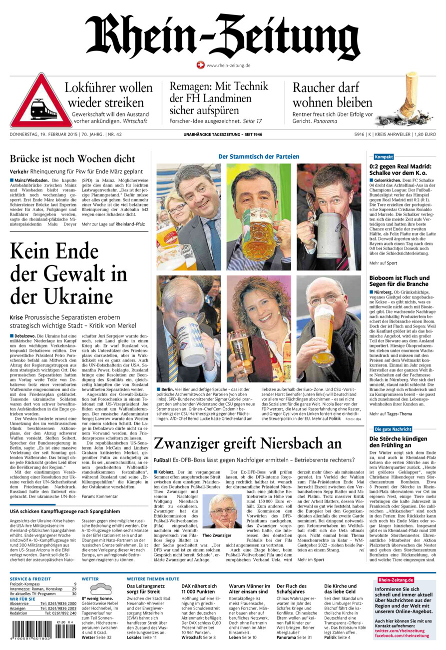 Rhein-Zeitung Kreis Ahrweiler vom Donnerstag, 19.02.2015