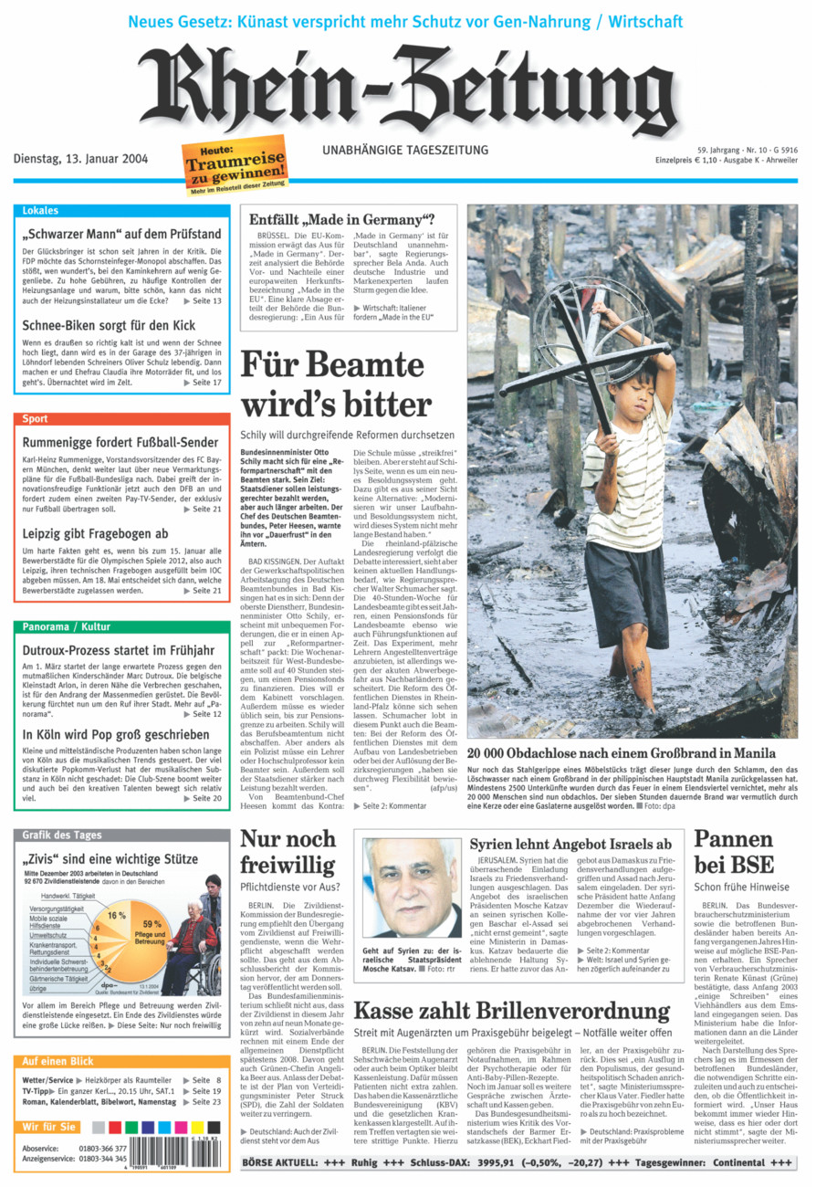 Rhein-Zeitung Kreis Ahrweiler vom Dienstag, 13.01.2004