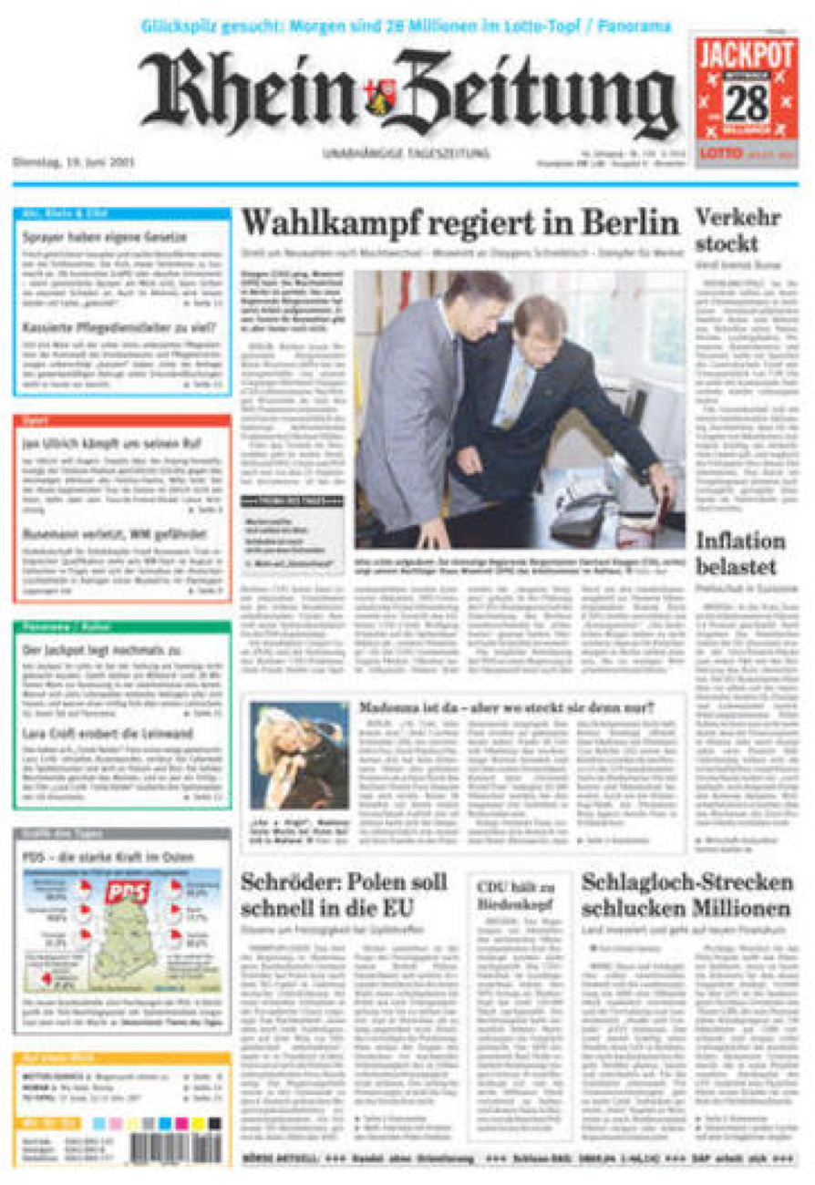Rhein-Zeitung Kreis Ahrweiler vom Dienstag, 19.06.2001