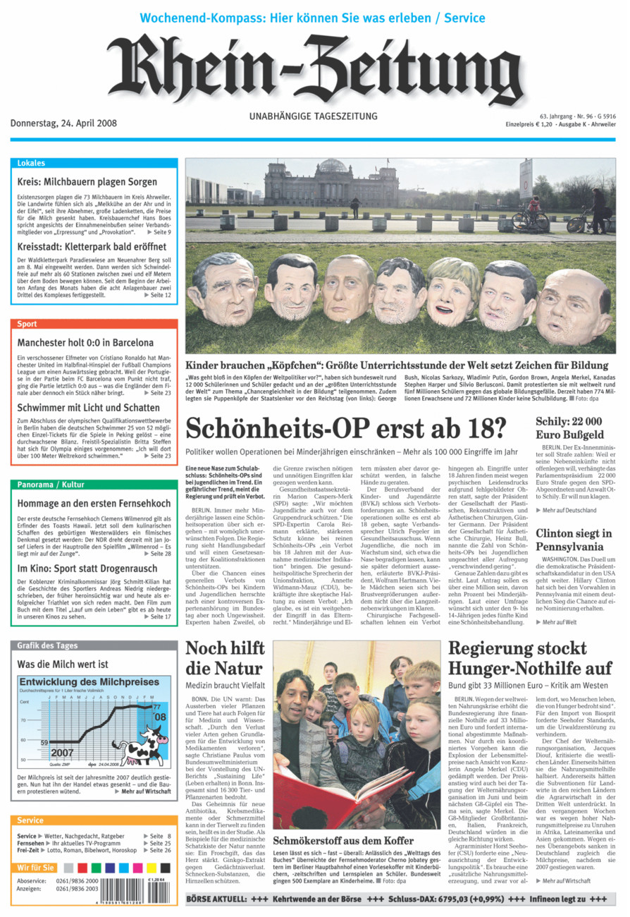 Rhein-Zeitung Kreis Ahrweiler vom Donnerstag, 24.04.2008