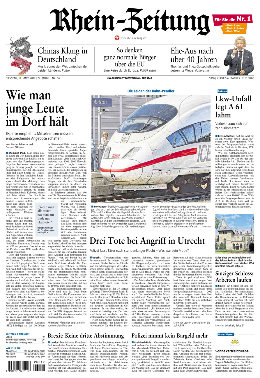 Rhein-Zeitung Kreis Ahrweiler vom Dienstag, 19.03.2019