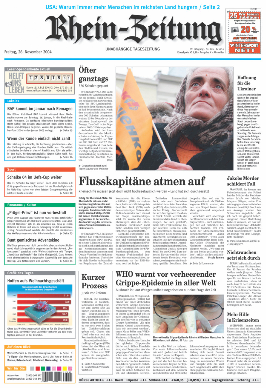 Rhein-Zeitung Kreis Ahrweiler vom Freitag, 26.11.2004