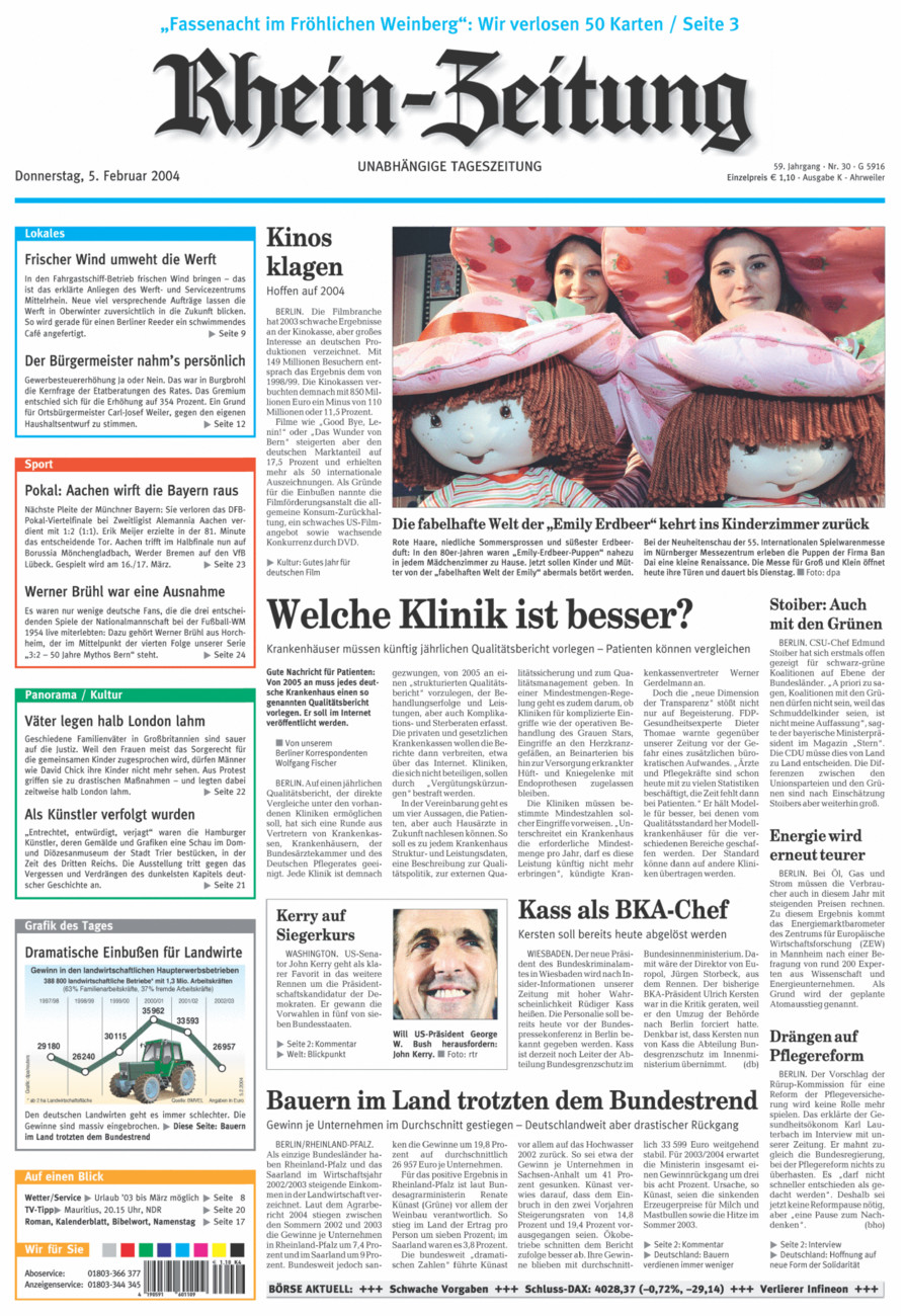 Rhein-Zeitung Kreis Ahrweiler vom Donnerstag, 05.02.2004