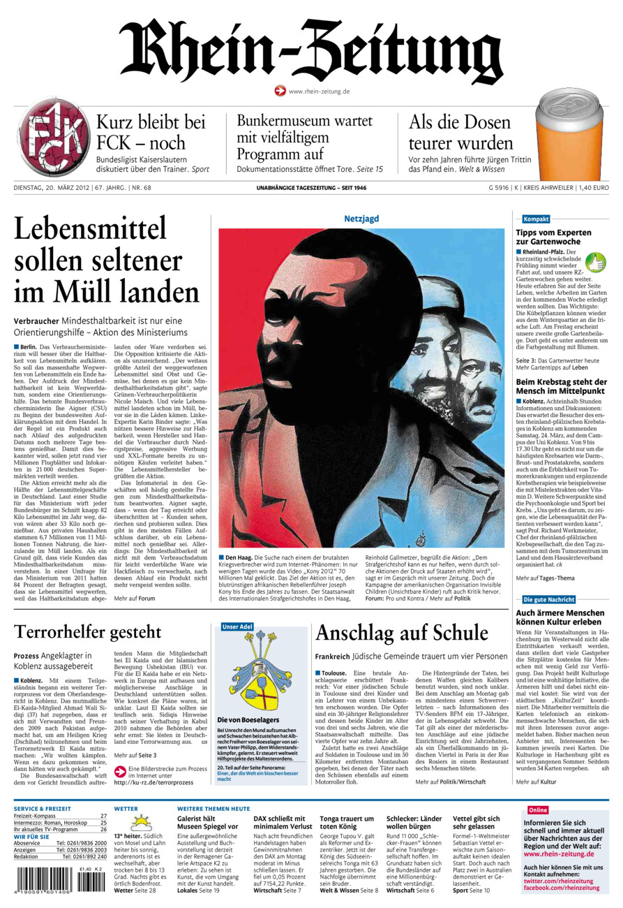 Rhein-Zeitung Kreis Ahrweiler vom Dienstag, 20.03.2012