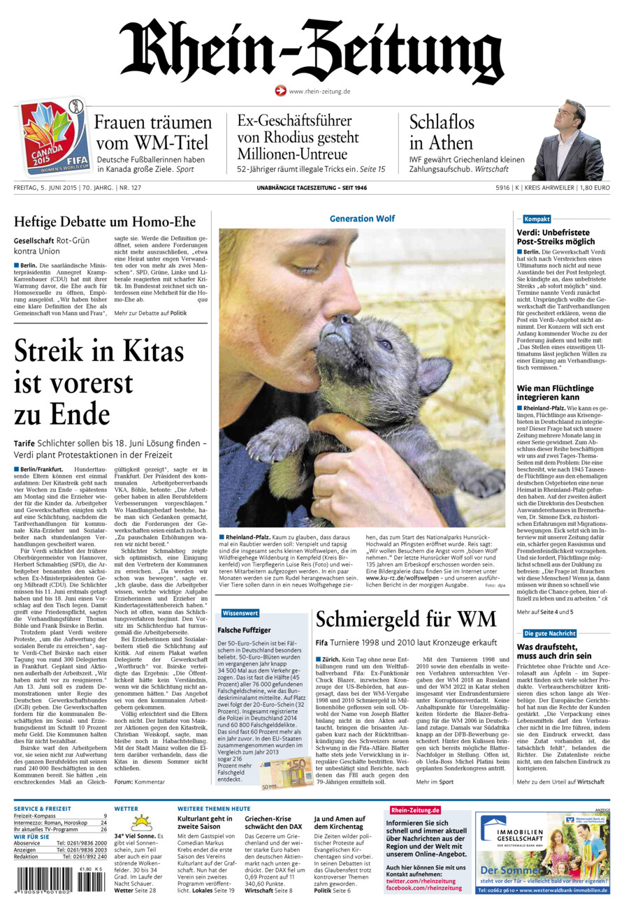Rhein-Zeitung Kreis Ahrweiler vom Freitag, 05.06.2015