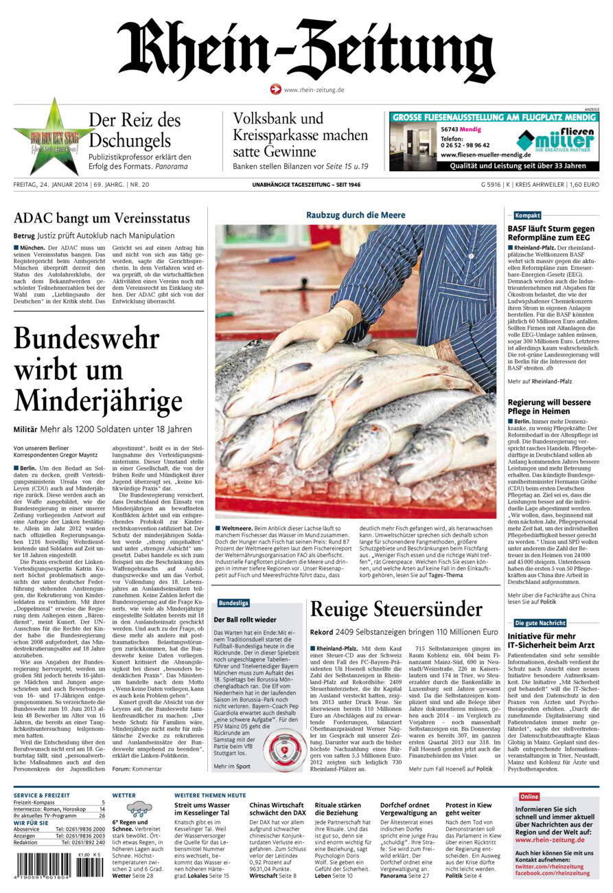 Rhein-Zeitung Kreis Ahrweiler vom Freitag, 24.01.2014